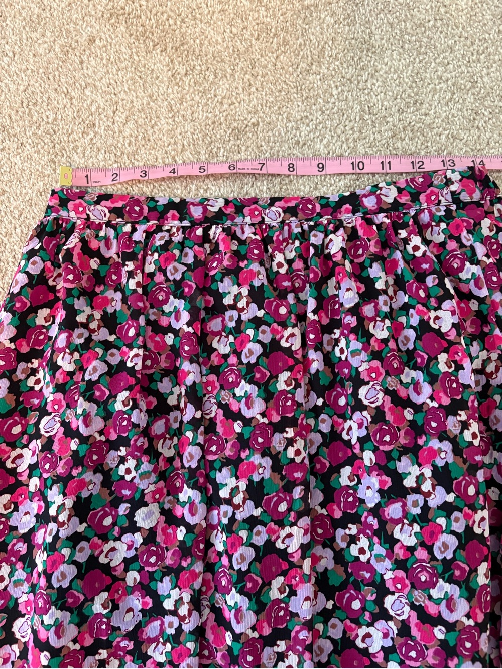 J. Crew Bundle of 2 Long Midi Skirts Pull On Solid Pleated Flowy Floral Size 8/M - Picture 9 of 12